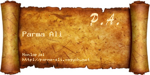 Parma Ali névjegykártya